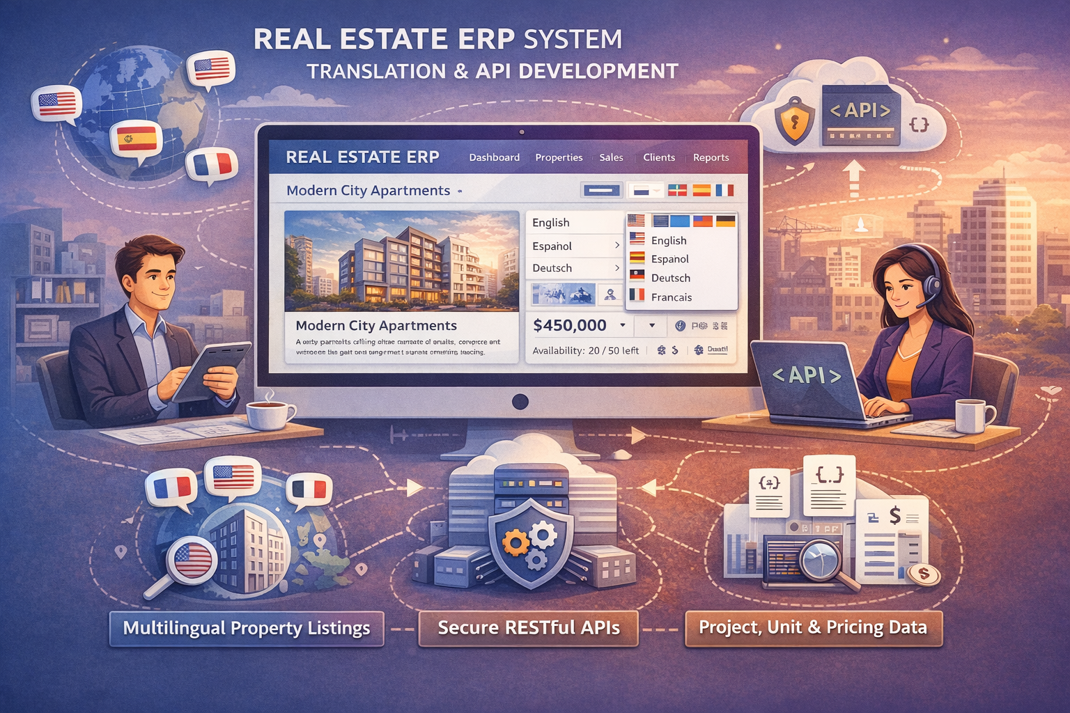Real Estate ERP System – Translation & API Development